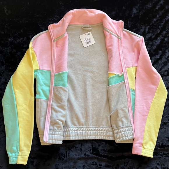 Puma International Vintage Pastel Track Jacket XS🌴💕80s 90s vintage vaporwave - Picture 15 of 17